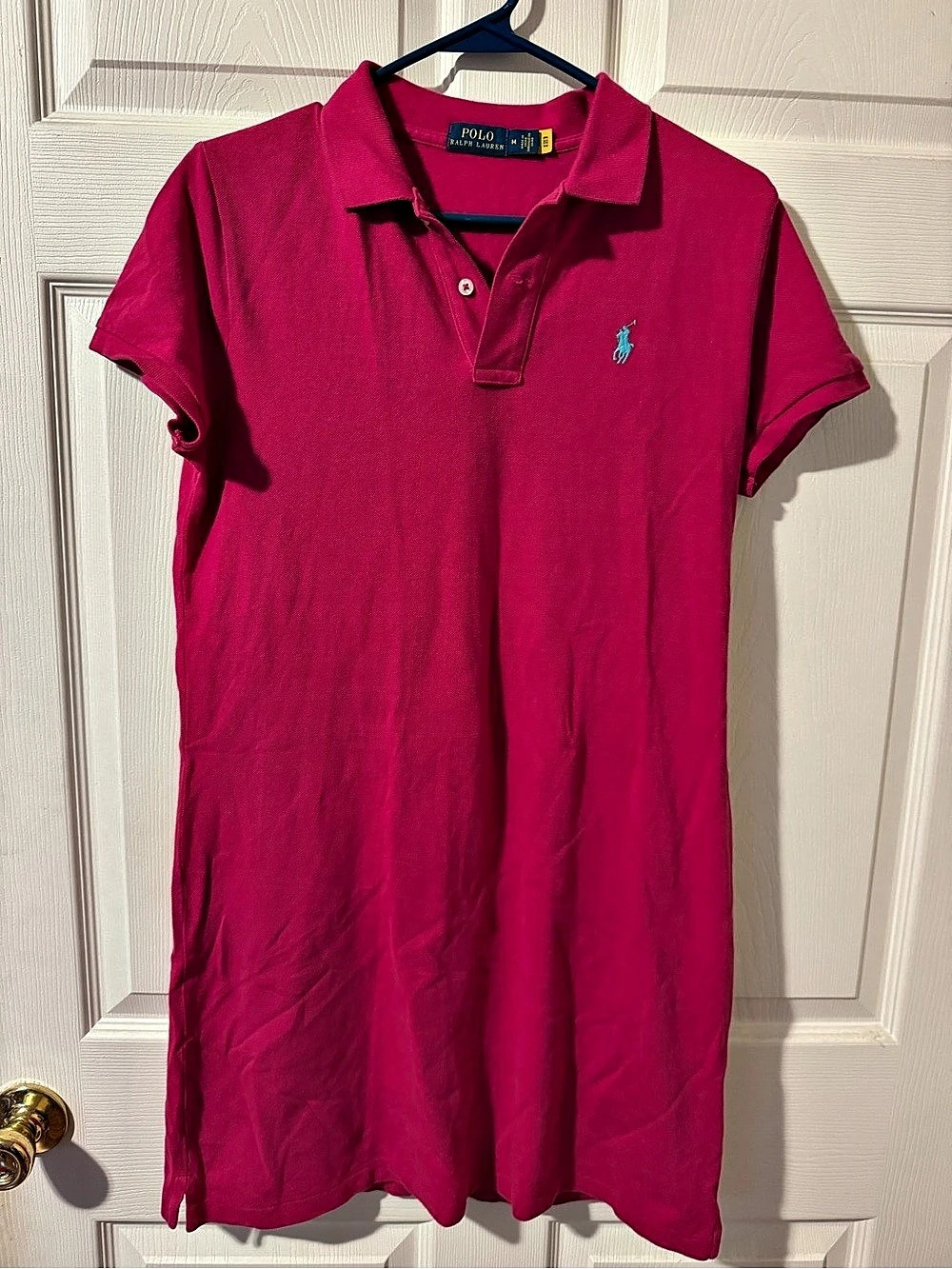 Polo Ralph Lauren Cotton Mesh Polo Dress Pink Mini Dress Size Medium